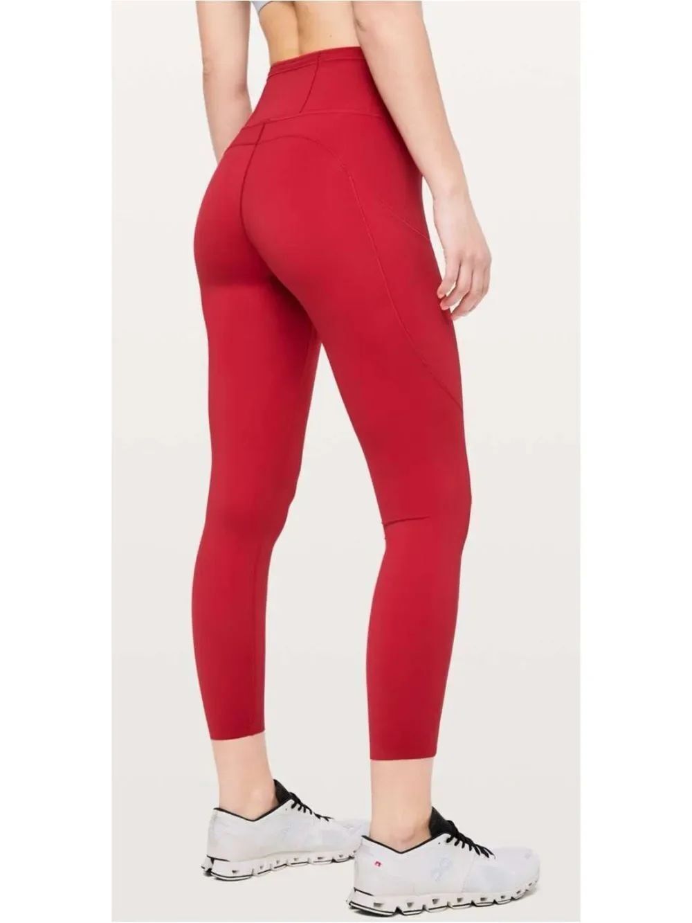 Lululemon Fast & Free 7/8 Tight II *Non-Reflective Nulux 25" In Dark Red Size 2